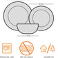 Melamine Dinnerware Set, Service for 4, White Marble - Set of 12