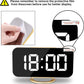Digital Alarm Clock,7 in LED Mirrored Clocks Large Display,With 2 USB Charger Ports,Auto Dim,Night Mode,Modern Desktop Electronic Clocks for Bedroom Home Office Decor - Gold