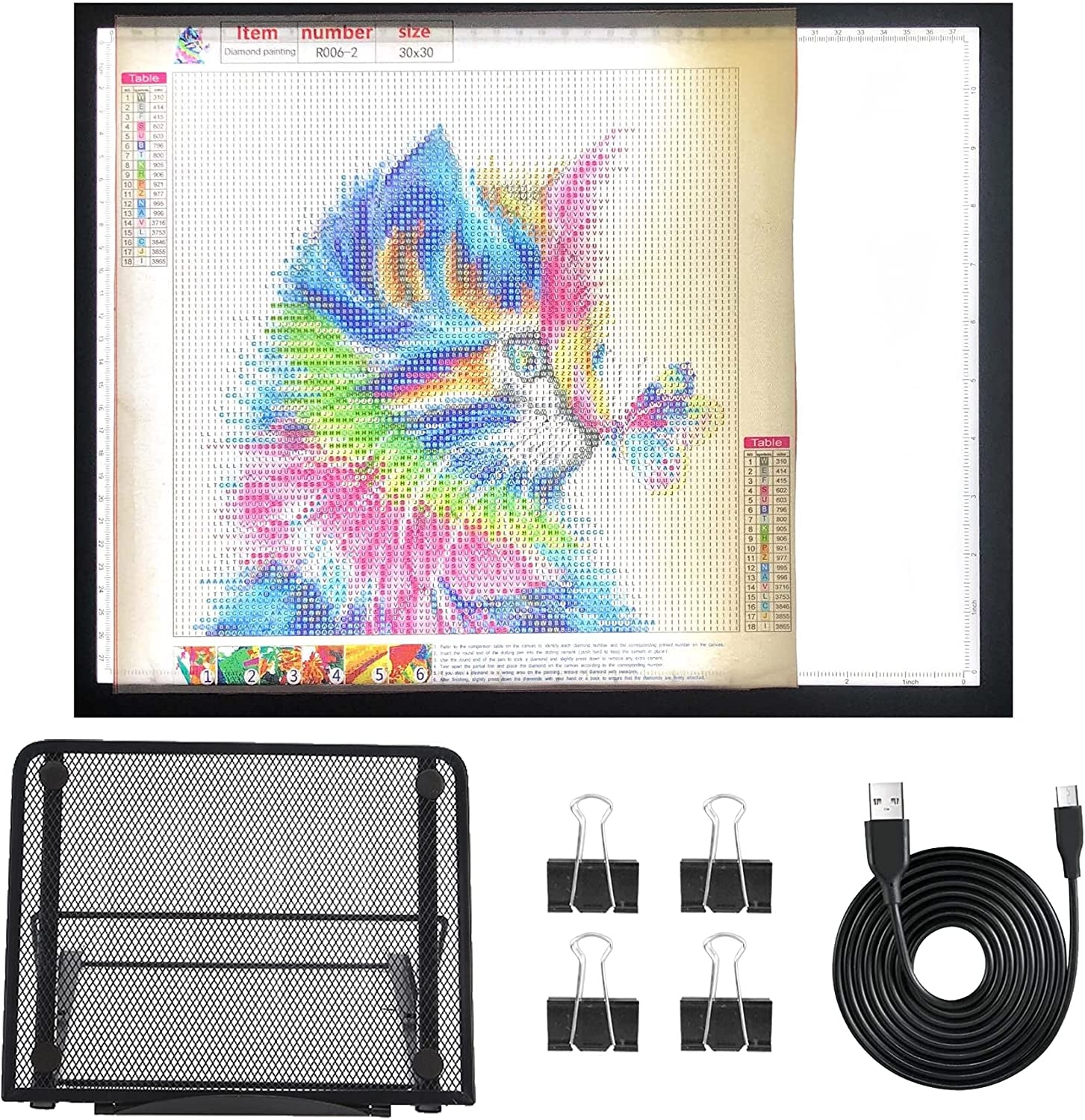 A3 Diamond Painting Light Pad with Stand, 2Nd Gen Tracing Light Board Drawing Light Box Anti-Mistouch Physical Button Stepless Dimming Diamond Art Light Borad for Cricut Animation Skeching(A3+Stand)