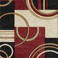 Area Rug Modern 5X7 Dark Red Soft Hand Carved Contemporary Floor Carpet with Premium Fluffy Texture for Indoor Living Dining Room and Bedroom Area.