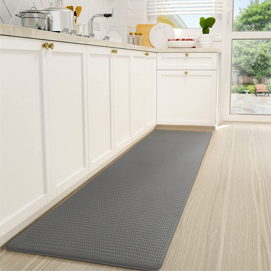 Color G Kitchen Rugs, Kitchen Runner Rug Kitchen Floor Mat, Cushioned Anti-Fatigue Kitchen Mat, Non Skid Waterproof Comfort Standing Kitchen Rugs and Mats, 17"X79", Grey