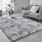 Shag Area Rug, 5X7 Ft Tie-Dyed Light Grey Upgrade Anti-Skid Durable Rectangular Cozy Rug, High Pile Soft Throw Rug for Nursery Room Living Room