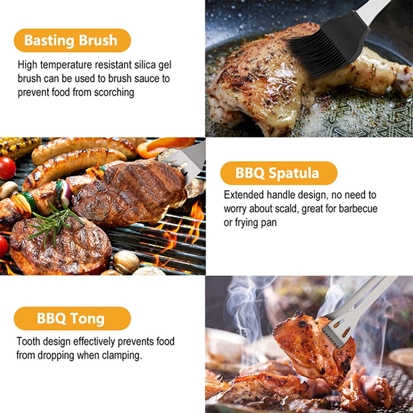 YLDZSH BBQ Grill Cooking Utensils Tool Set Stainless Steel Barbeque Portable Case (18-Piece Set)