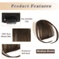 Clip in Bangs for Women 100% Human Hair Extensions Wispy Bangs Fringe with Temples Hairpieces Air Bangs Flat Bangs Clip Curved Bangs for Daily Wear (Light Brown)