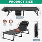 Sleeping Cots Bed with Mattress & Pillow, Portable Folding Bed Cot, Folding Camping Cot, Adjustable 4-Position Folding Lounge Chair