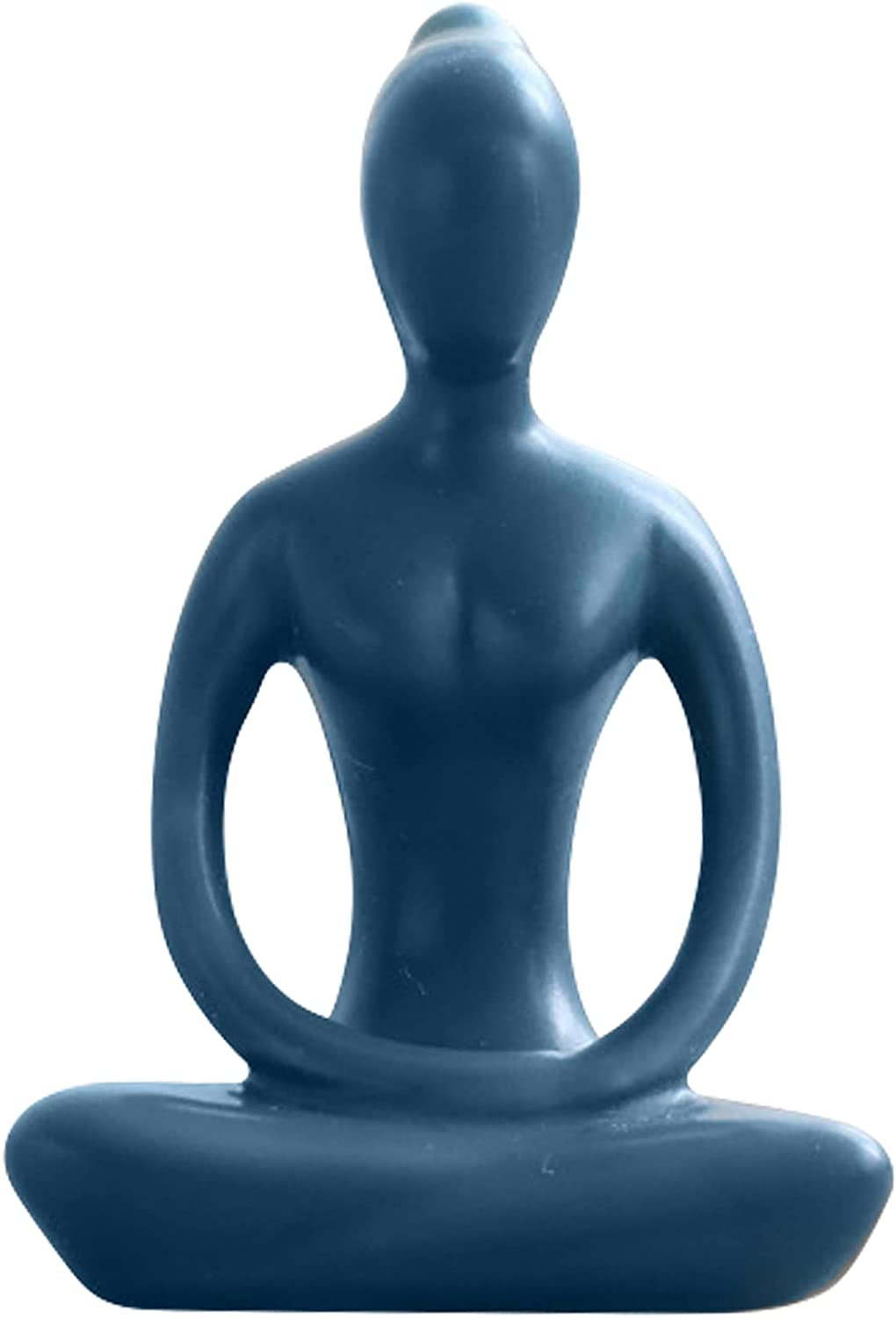 Yoga Pose Statue Zen Decor Figurine Ceramic Blue Yoga Figure Sculpture for Home Desk Decor, 2.1 Inch X 3.3 Inch, 1 PCS