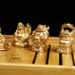 BRABUD Feng Shui 2'' Golden Resin Laughing Buddha Statue Figurines Set of 6 BS019
