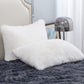 Faux Fur Pillowcases Standard Size, Set of 2 Shaggy Plush Fluffy Pillow Cases Home Decorative Fuzzy Pillow Covers, Zipper Closure , 20" X 26", White