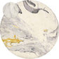round Area Rugs 3' Diameter Modern Abstract Beige Marble Throw Rugs Super Soft Velvet Non-Slip Chic Distressed Accent Floor Carpet for Bedroom Living Room Nursery Decor