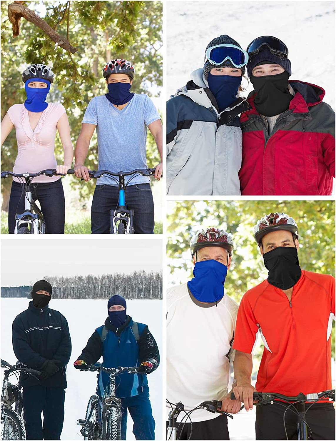 SATINIOR 9 Pcs Ski Mask for Men Full Face Helmet Mask Balaclava Winter Neck Gaiter Outdoor Cycling Windproof Hood