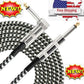 NEW 10Ft NOISELESS Electric Guitar Bass Cable Pedal AMP Cord 1/4" USA KEYBOARD