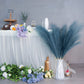 7-Pcs 38"/3.1FT Faux Pampas Grass Large Tall Fluffy Artificial Fake Flower Boho Decor Bulrush Reed Grass for Vase Filler Farmhouse Home Wedding Decor (Blue)
