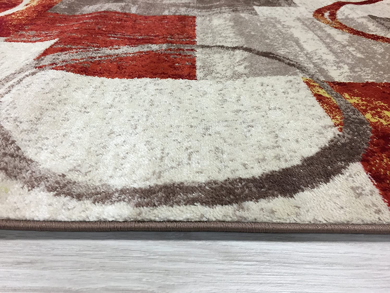 Contemporary Abstract Circle Design Multi Soft 5'3" X 7'3" Indoor Area Rug
