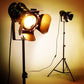 Vintage Industrial Black Retro Tripod Adjustable Floor Lamp Parking Light, 5 Meter Cable with Foot Switch Parking Light Tripod Gooseneck for Living Room Bedroom Office Bar Lighting (Pack of 2)