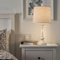 Pokat 21" Retro Style Farmhouse Table Lamp Sets of 2 for Living Room Bedroom Rustic Bedside Nightstand Lamp Linen Washed