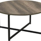 Grey Top Black Frame Ashwood round Coffee Table, 31.5 X 31.5