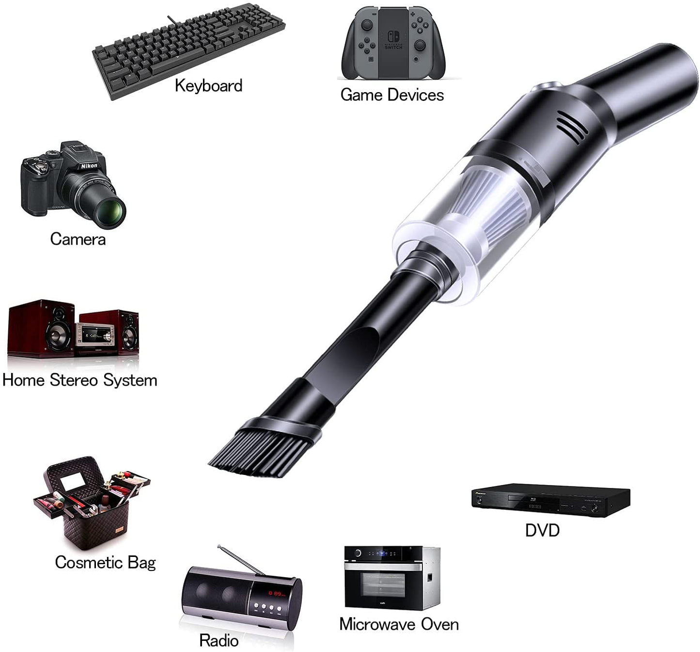 Portable Mini Car Vacuum Cleaner High Power Cordless(400G),Handheld Vacuum Cordless,Hand Vacuum Cordless Rechargeable,Handheld Vacuum Cleaner for Car/Desk V06