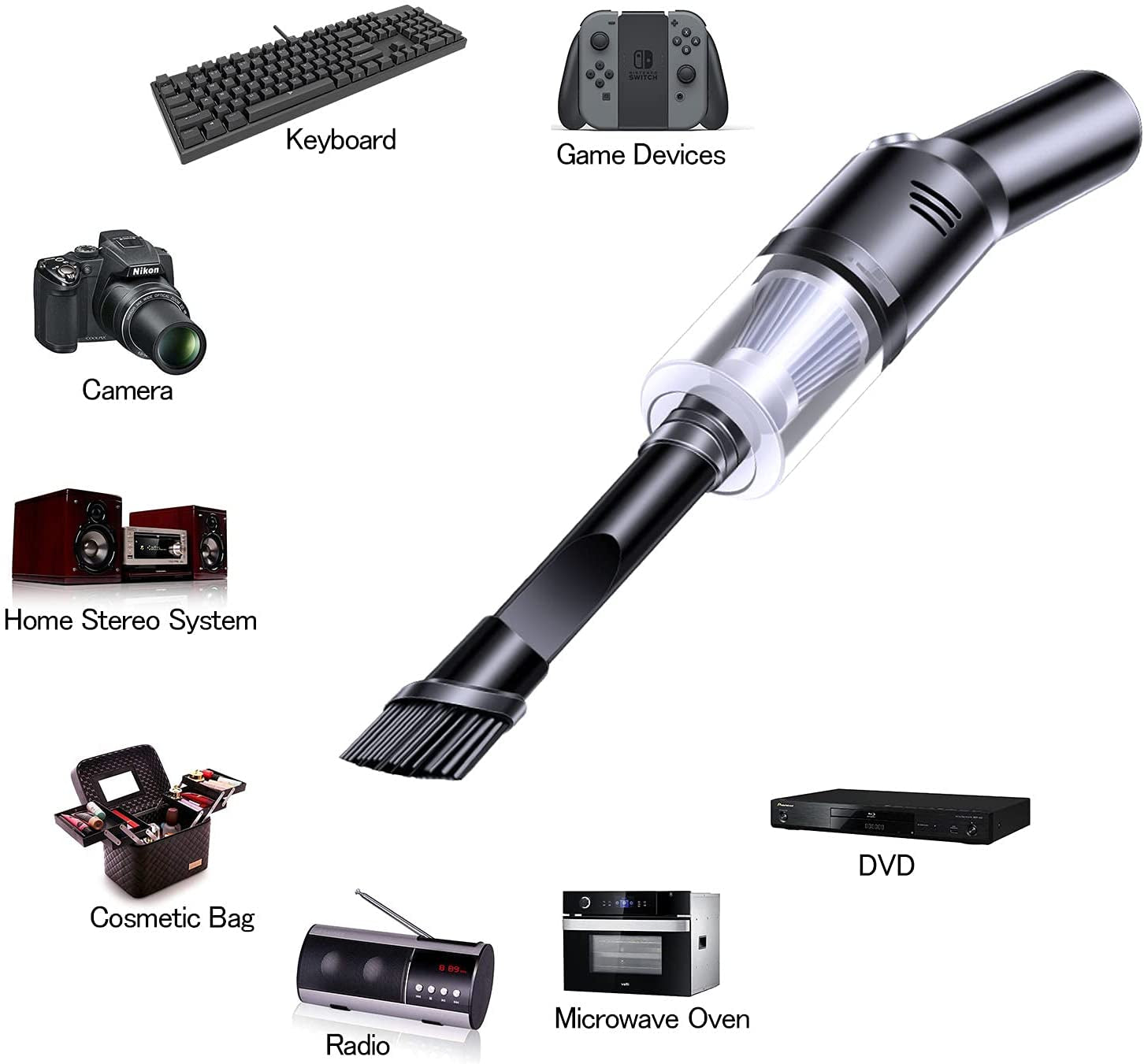 Portable Mini Car Vacuum Cleaner High Power Cordless(400G),Handheld Vacuum Cordless,Hand Vacuum Cordless Rechargeable,Handheld Vacuum Cleaner for Car/Desk V06