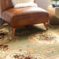 Versailles Collection Traditional Classic Green round Rug (6' X 6')