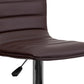 Flash Furniture Betsy Modern Brown Vinyl Adjustable Bar Stool with Back, Counter Height Swivel Stool with Chrome Pedestal Base