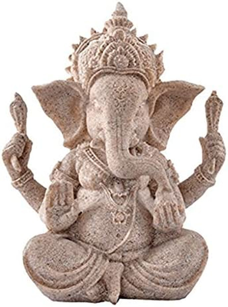 Elephant Statue Sculpture Sandstone Ganesha Buddha Handmade Figurine