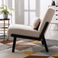 Cream Accent Chair for Living Room Tuffed Upholstered Sofa Chairs Fabric Armless Contemporary Accent Chair Mid Century Fabric Roll Arm Living Room Chair with Metal Legs