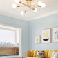 Dellemade Modern Sputnik Chandelier, 6-Light Ceiling Light for Bedroom,Dining Room,Kitchen,Office (Gold)