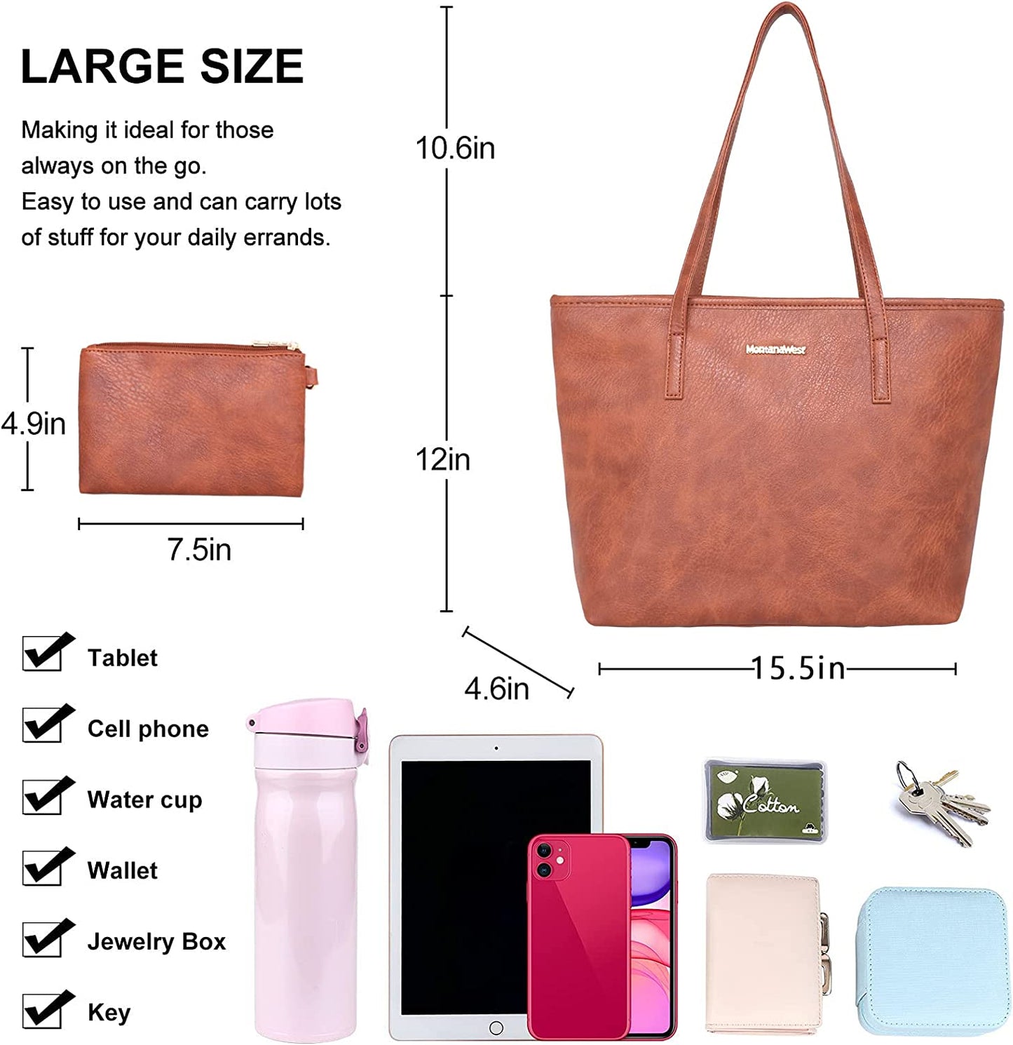 Tote Bags Vegan Leather Purses and Handbags for Women Top Handle Ladies Shoulder Bags
