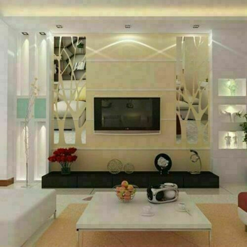 Modern Tree Mirror Decal Art Mural Wall Stickers Removable DIY Home Decorations