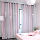Curtains for Girls Bedroom Kids Curtain Hollow-Out Star Window Nursery Curtain 63 Inches Length Room Darkening Grommet 2 Layers (Pink Grey, W52 X L63)