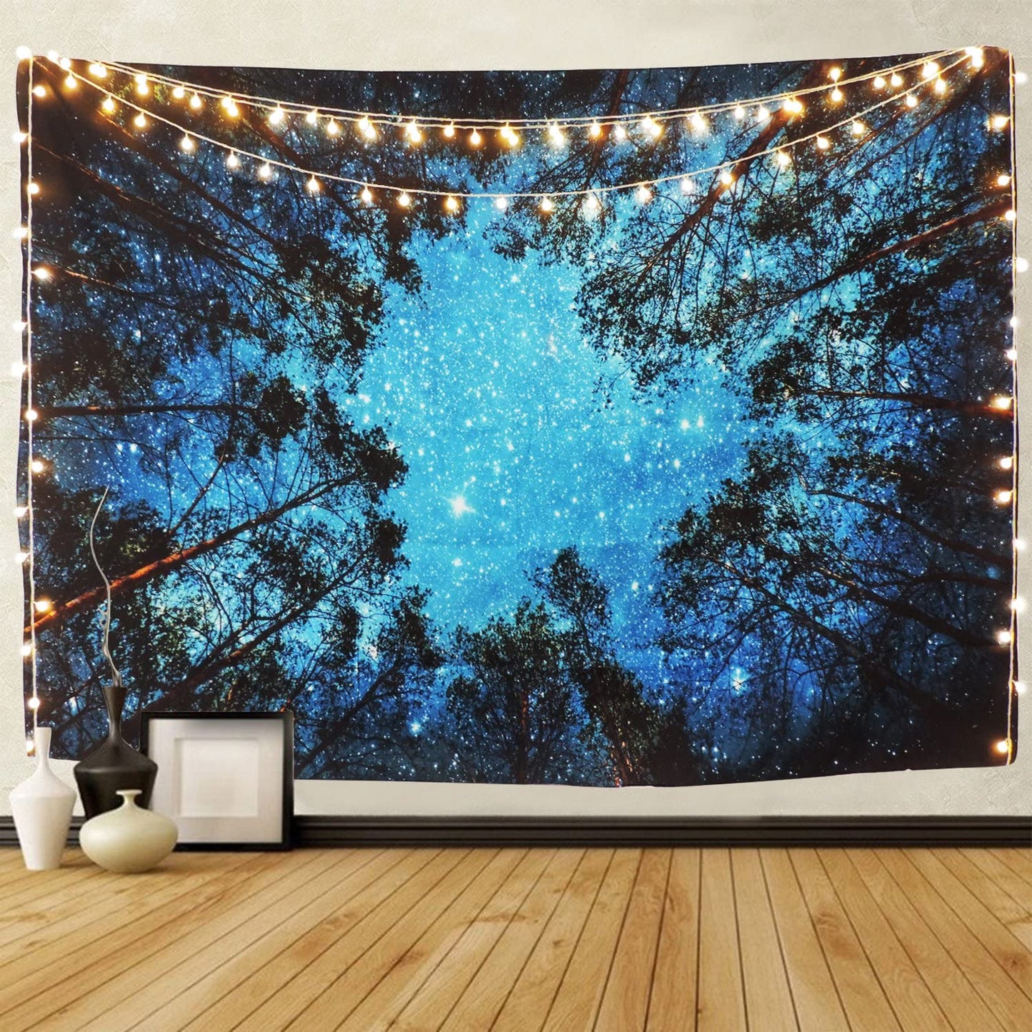 Forest Starry Tapestry Wall Hanging 3D Printing Forest Tapestry Galaxy Tapestry Forest Milky Way Tapestry Tree Tapestry Night Sky Tapestry Wall Tapestry for Dorm Living Room Bedroom (M, 4#Forest Star)