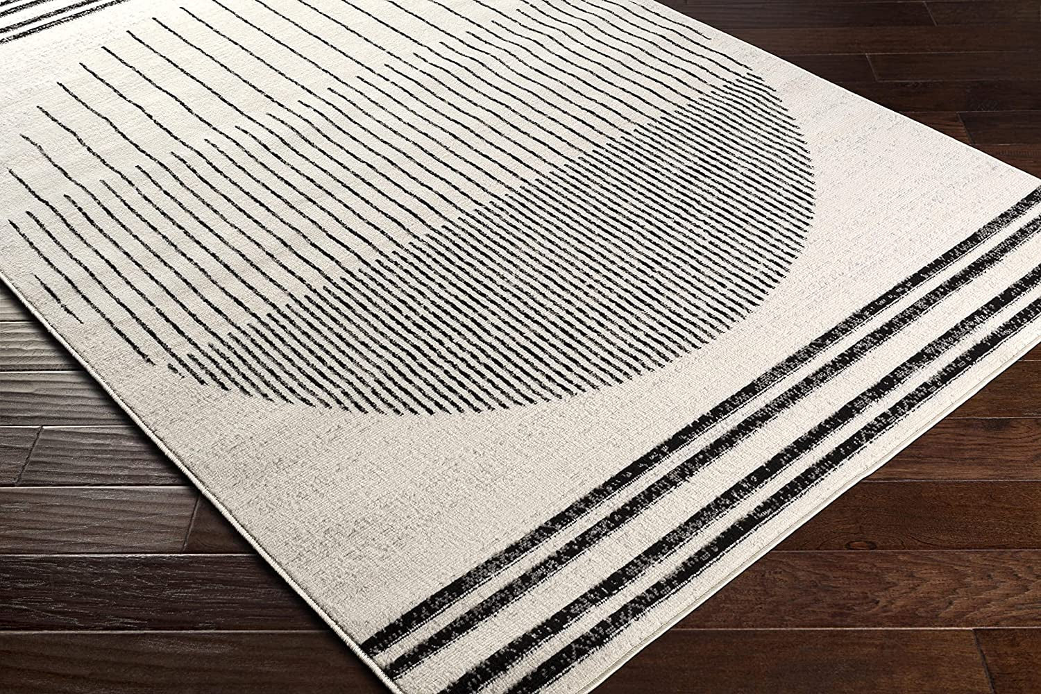 Mark&Day Area Rugs, 5X7 Neerbosch Modern Light Gray Area Rug, Gray / Black / White Carpet for Living Room, Bedroom or Kitchen (5' X 7')