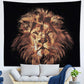 Lion Tapestry Wall Hanging Lion Head Portrait Black and Gold Wall Tapestry for Bedroom Home Wall Décor (51.2X59.1 Inches, 130X150 Cm)