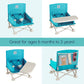 Omniboost Travel Booster Seat with Tray for Baby | Folding Portable Baby Booster Seat for Dining Table, Camping, Beach, Grandma’S | Tip-Free Design Straps to Kitchen Chairs - Booster Chair