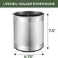 Extra Large Stainless Steel Kitchen Utensil Holder - 360° Rotating Utensil Caddy - Weighted Base for Stability - Countertop Organizer Crock with Removable Divider (Brushed Stainless Steel)
