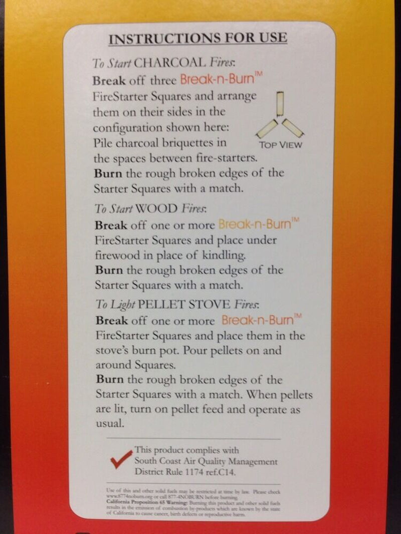 144 Wood Coal Fire Starters Camp Big Green Egg Kamado Bbq Smoker Pit Food Safe