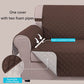 Sofa Cover Reversible Couch Cover for Dogs with Elastic Straps Water Resistant Furniture Protector for Pets Couch Cover for 3 Cushion Couch (Sofa, Coffee/Beige)