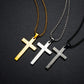 Cross Necklace for Men Cross Pendant STRENGTH Bible Verse Stainless Steel Necklace