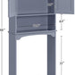 over the Toilet Bathroom Cabinet with 2 Doors & Adjustable Shelf, Free Standing Toilet Rack Space-Saving, L24.5Xw9Xh66 Inches, Grey