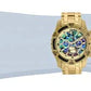 Men'S Pro Diver Scuba Quartz Chronograph Carbon Fiber Bezel Abalone Dial Bracelet Watch, 50Mm