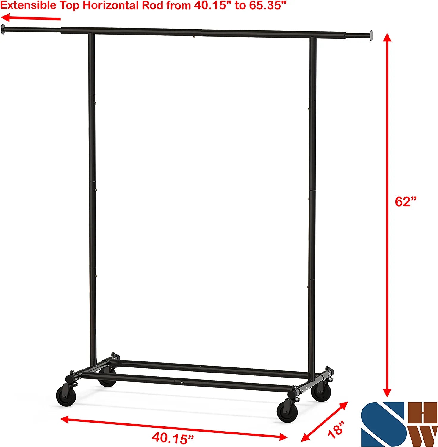 Heavy Duty Clothing Garment Rack, Black