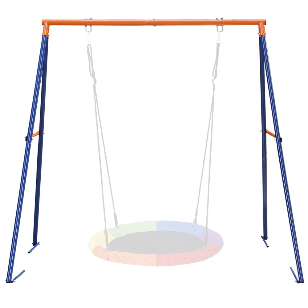 Kids Outdoor A-Frame Swing Stand Set, Large Frame Heavy Duty Steel All-Weather, Backyard Fun