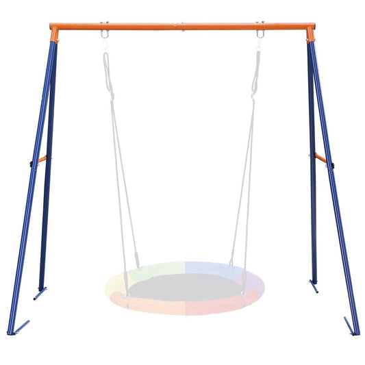 Kids Outdoor A-Frame Swing Stand Set, Large Frame Heavy Duty Steel All-Weather, Backyard Fun