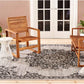 New York Patio Country Azalea Transitional Medallion Indoor/Outdoor Area Rug, Grey/Black, 5'2"X7'2"