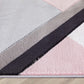 Good Vibes Nora Blush Pink Modern Geometric Stripes and Boxes 5'3" X 7'3" 3D Texture Area Rug, 5 Ft 3 in X 7 Ft 3