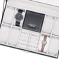 Watch Box, 8 Slots Lockable Leather Watch Case Organizer with Ring Storage for Women Men, Black