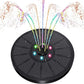 Solar Fountain Pump with LED Lights, 3W Solar Bird Bath Fountain Pump, Free Standing Floating Solar Fountain Water Pump for Bird Bath, Garden, Pond, Pool, Fish Tank