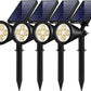 Solar Outdoor Lights, Solar Lights Outdoor Waterproof Solar Spot Lights Outdoor Spotlight for Yard Landscape Lighting Wall Lights Auto On/Off for Pathway Garden, Pack of 4 (Warm White)