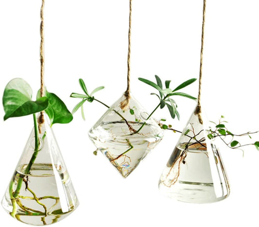 Terrarium Container Flower Planter Hanging Glass for Hydroponic Plants Home Garden Decor -3 Type