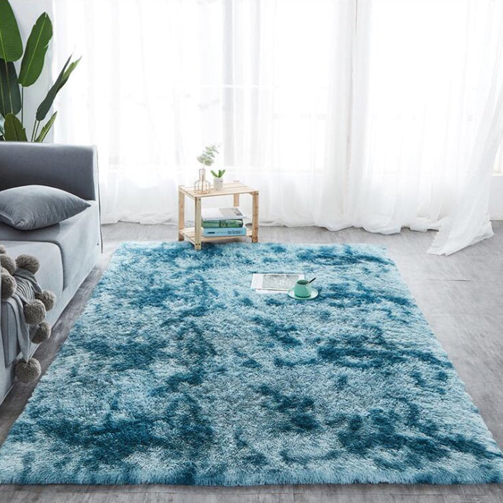 47X71In/63X98In Modern Soft Shaggy Area Rug for Living Room, Indoor Fluffy Rugs Ultra Comfy Tie-Dye Carpets Plush Throw Rug , Suitable as Bedroom Nursery Rug for Kids and Girls Home Decor